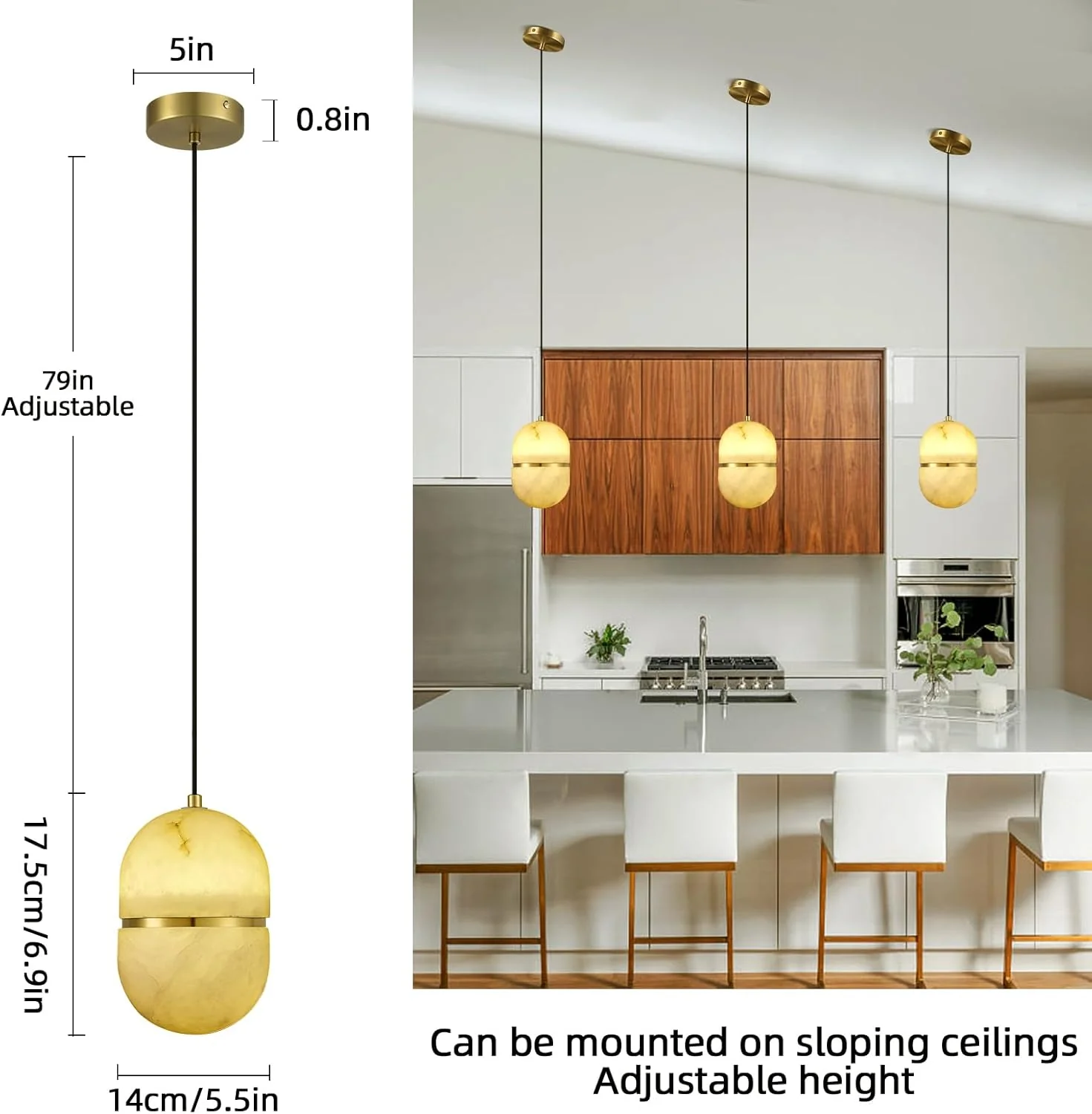Alabaster Pendant Lights Kitchen Island - Image 11