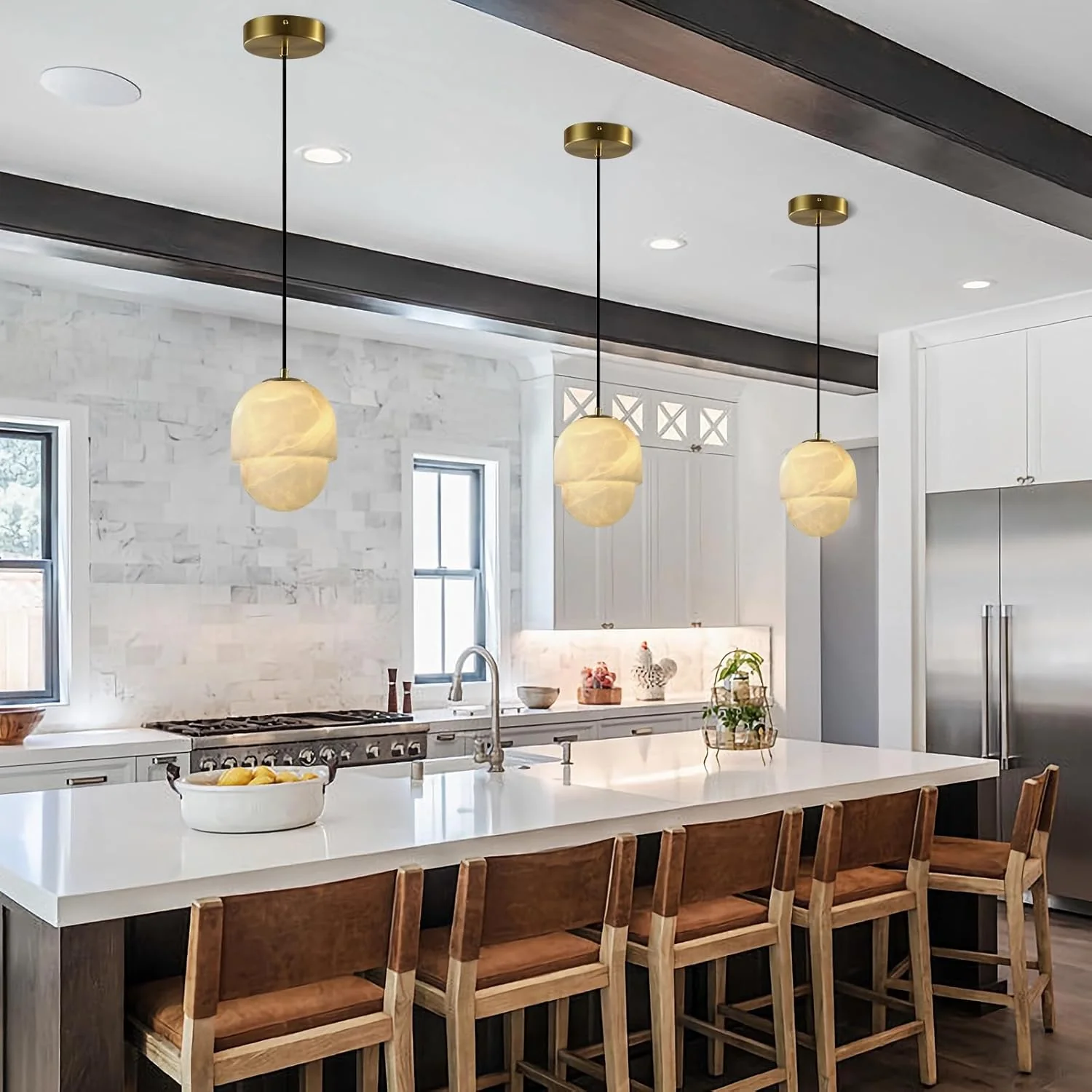 Alabaster Pendant Lights Kitchen Island - Image 12