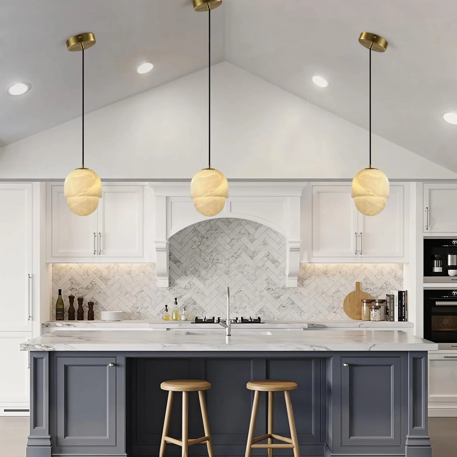 Alabaster Pendant Lights Kitchen Island - Image 15