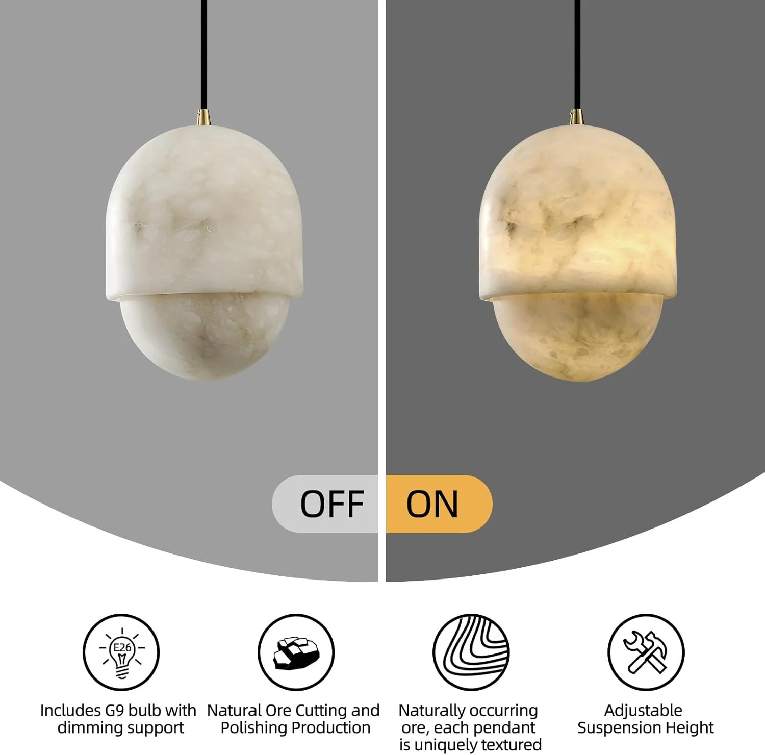 Alabaster Pendant Lights Kitchen Island - Image 17