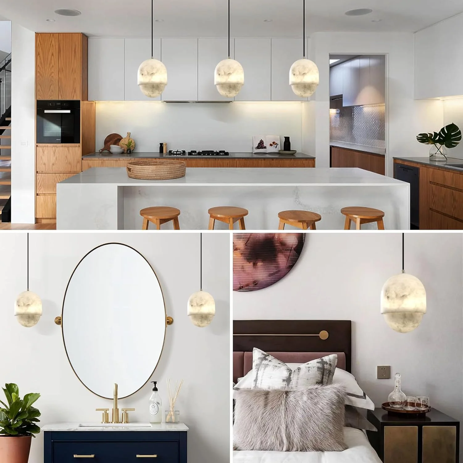 Alabaster Pendant Lights Kitchen Island - Image 20
