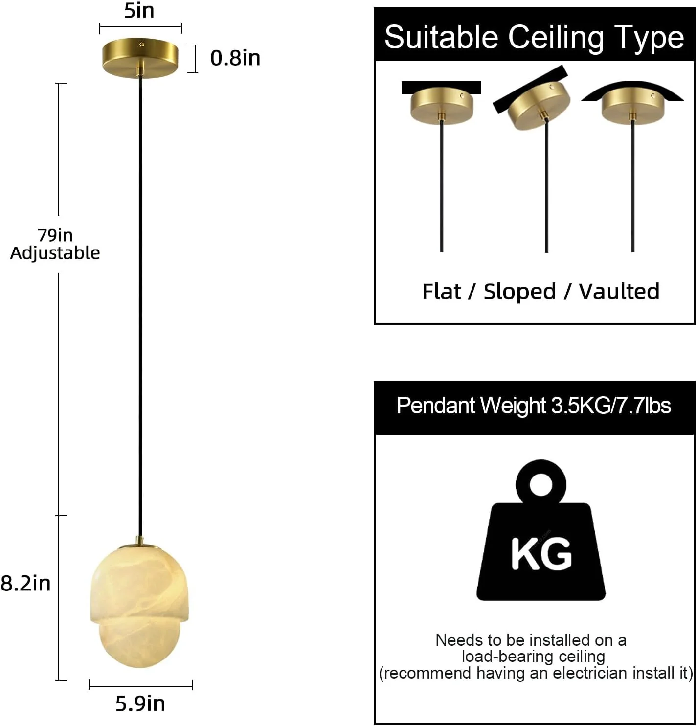 Alabaster Pendant Lights Kitchen Island - Image 5