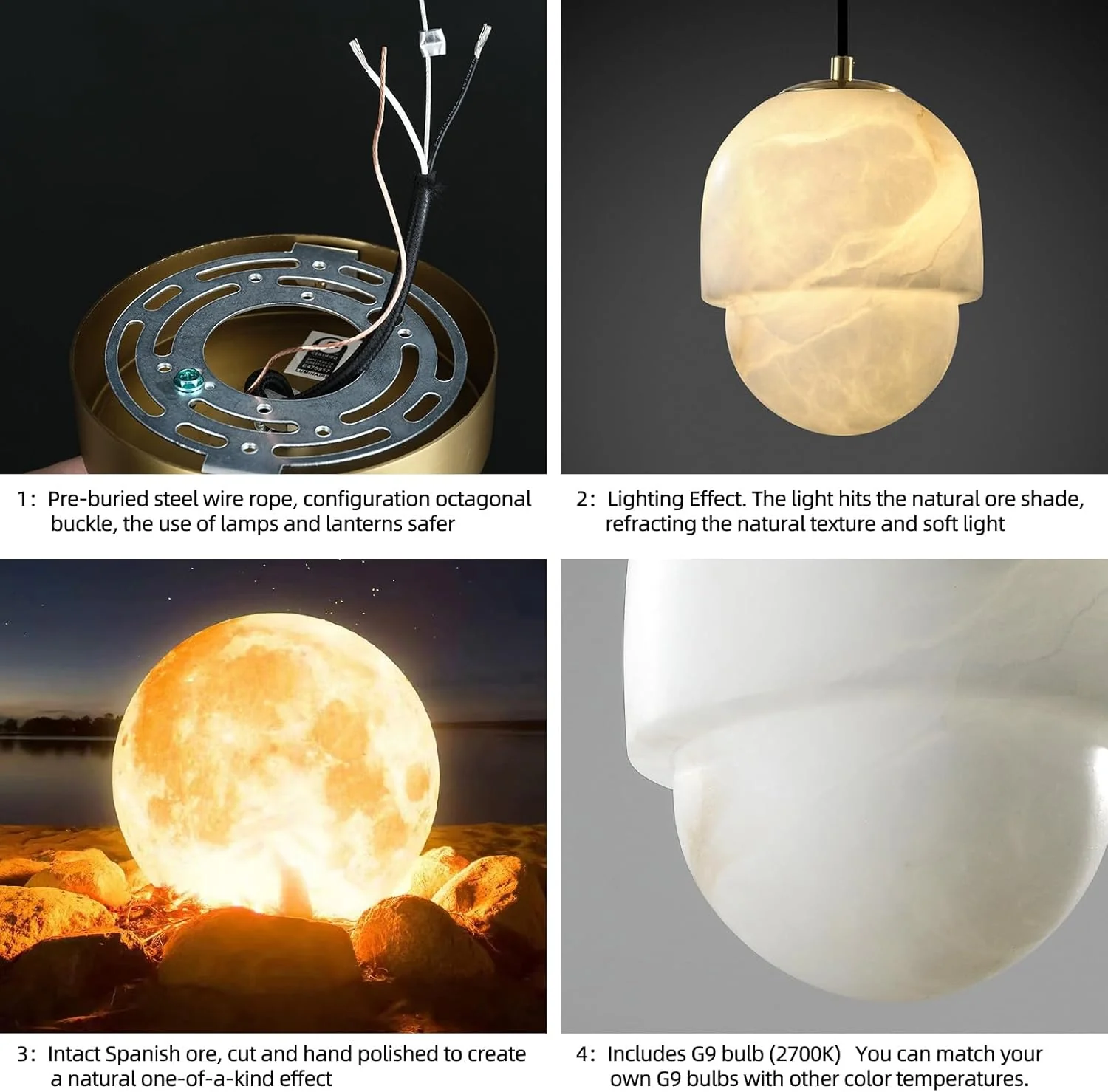 Alabaster Pendant Lights Kitchen Island - Image 8