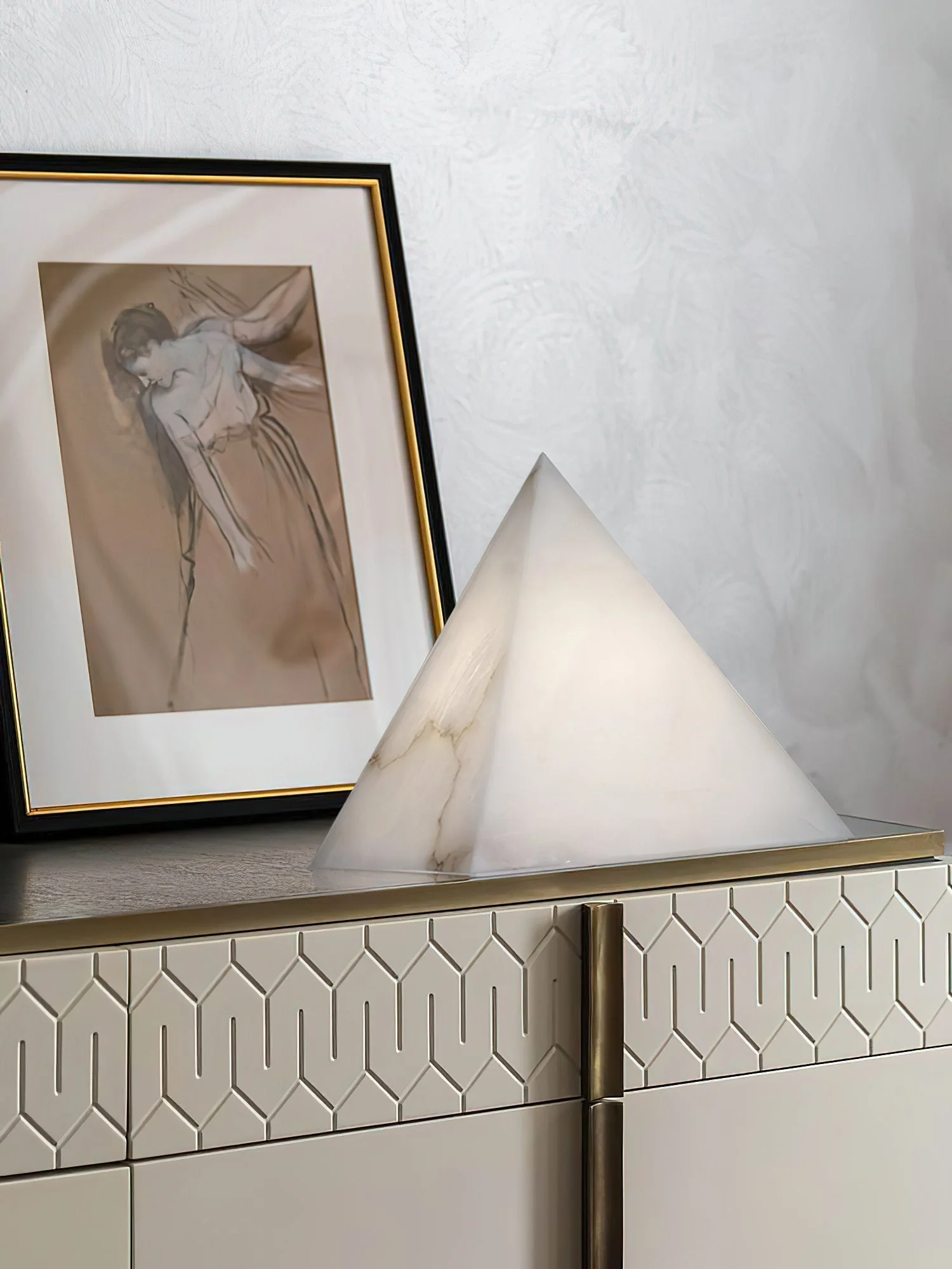 Alabaster Pyramid Table Lamp - Image 10