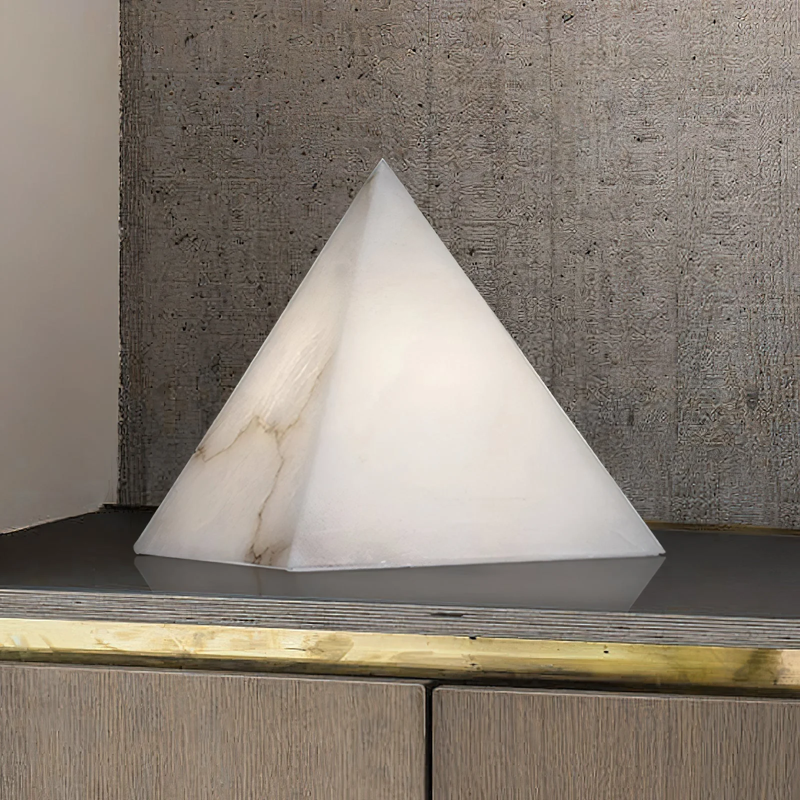 Alabaster Pyramid Table Lamp - Image 4