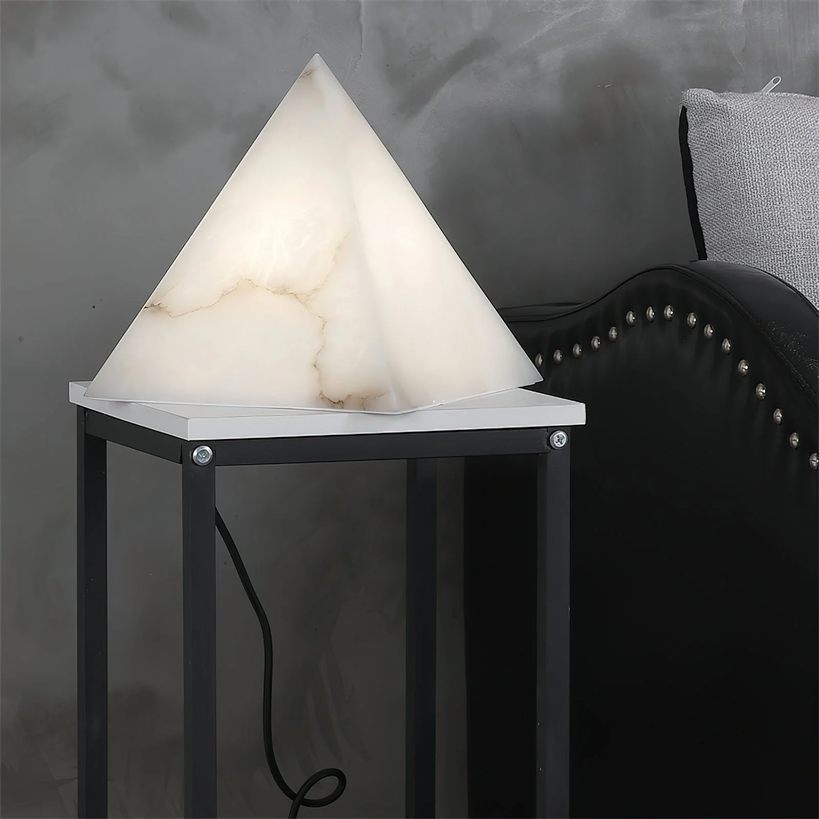 Alabaster Pyramid Table Lamp - Image 6
