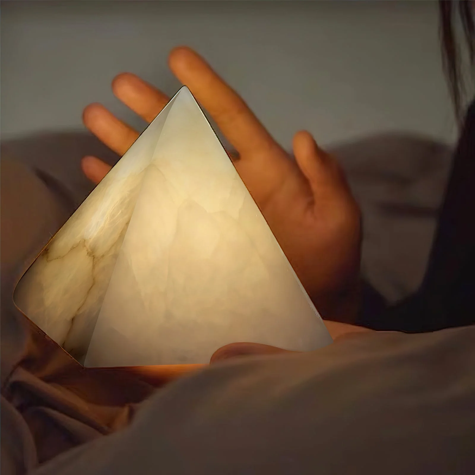 Alabaster Pyramid Table Lamp - Image 7