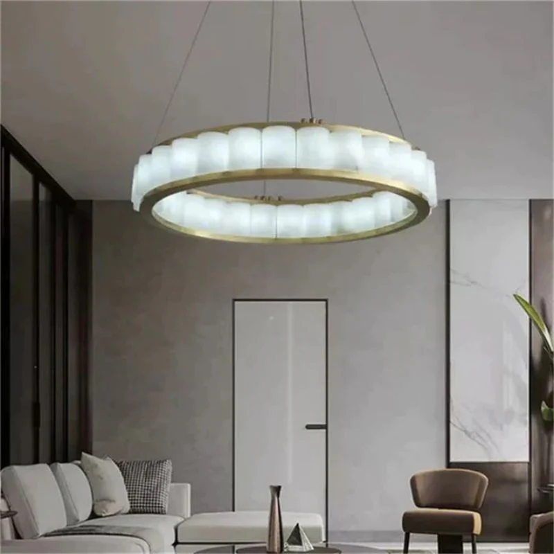 Alabaster Ring Chandelier - Image 2