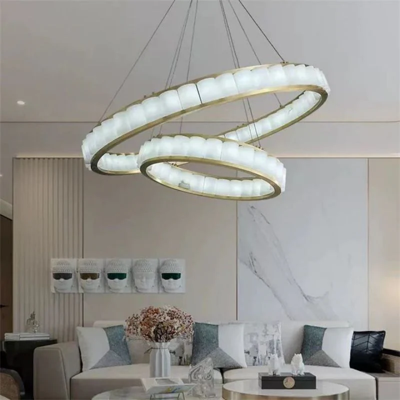 Alabaster Ring Chandelier - Image 3