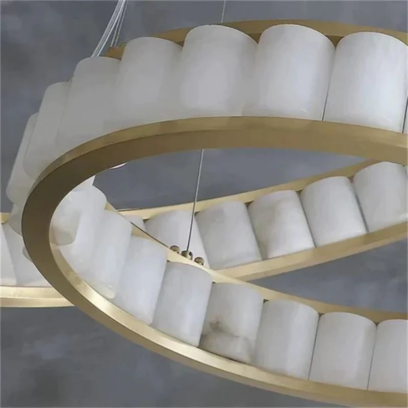 Alabaster Ring Chandelier - Image 5