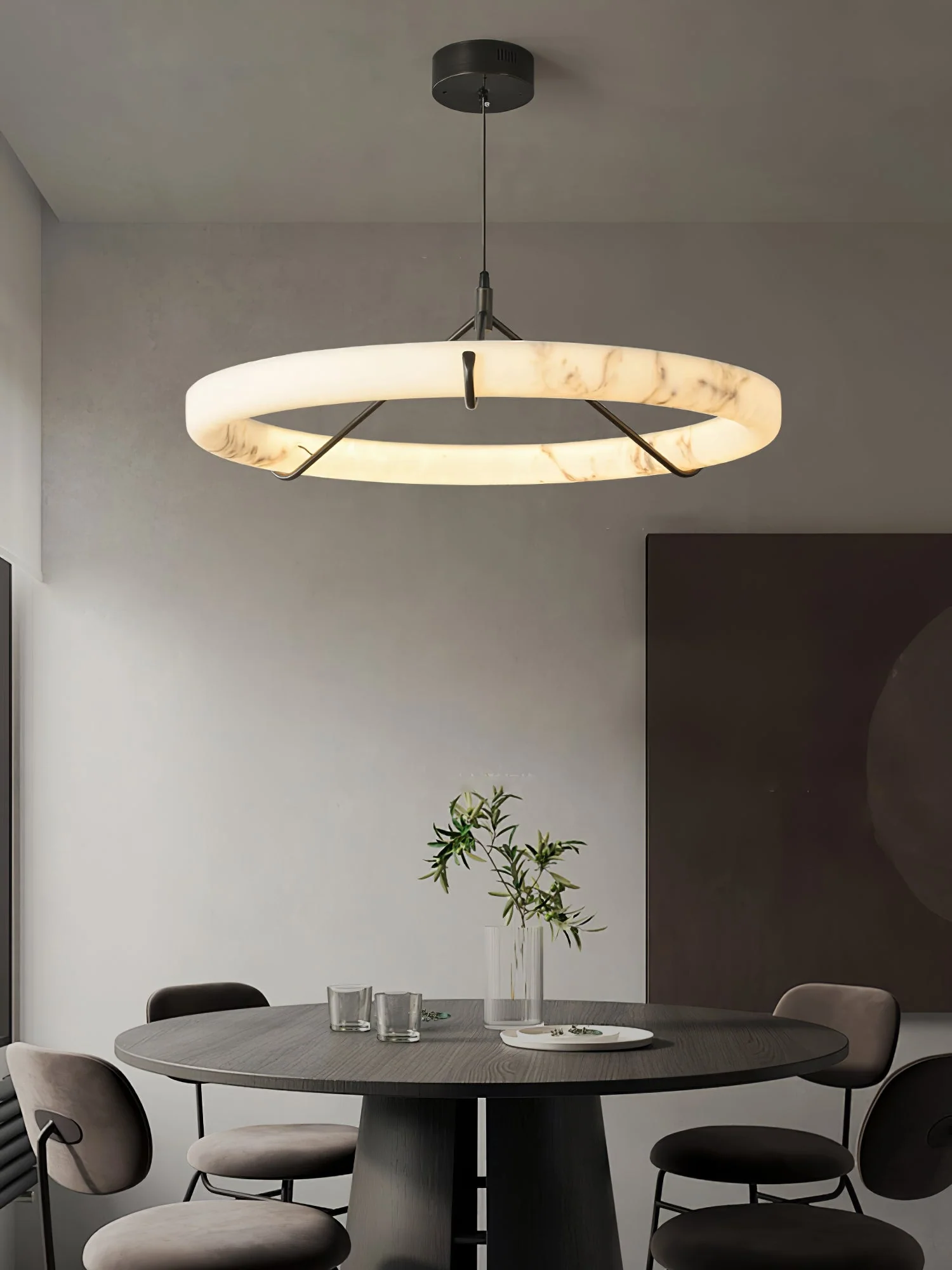 Alabaster Ring Pendant Lamp - Image 16