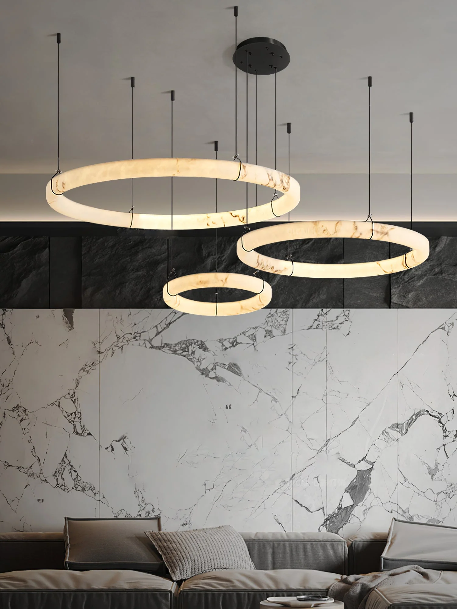 Alabaster Ring Pendant Lamp - Image 4