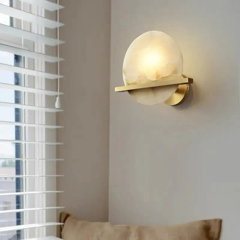 Alabaster Round Wall Lights - Image 3