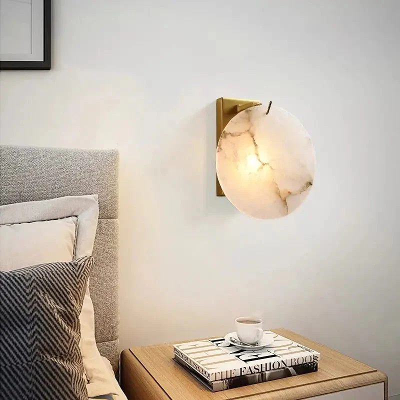 Alabaster Round Wall Sconce - Image 7