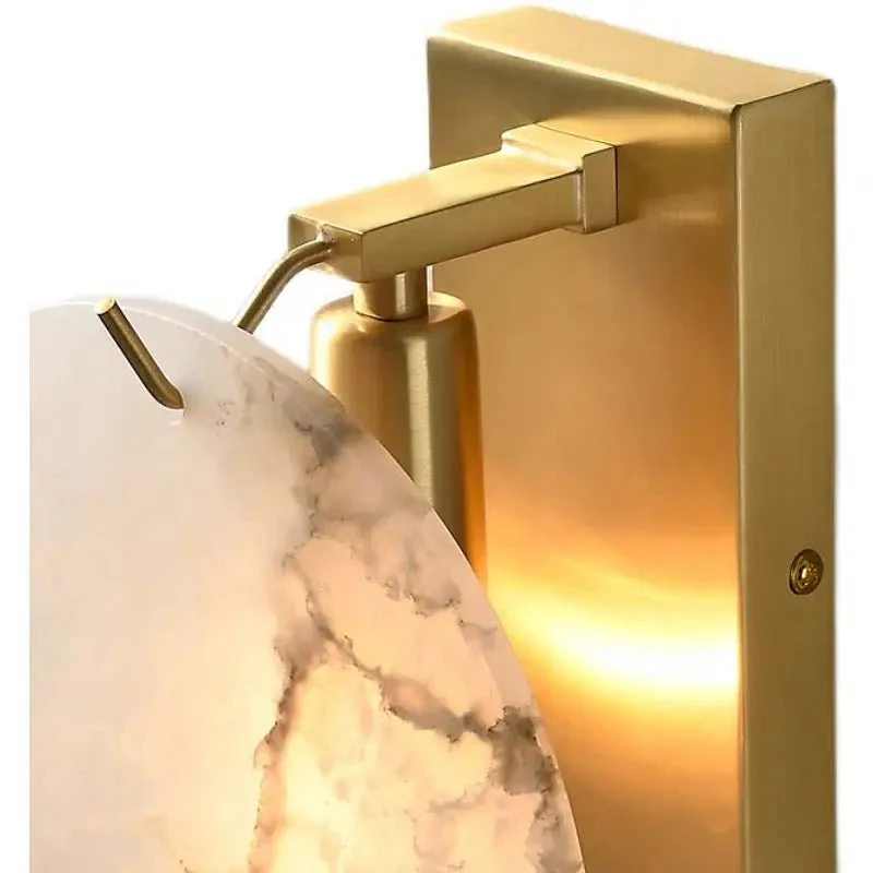 Alabaster Round Wall Sconce - Image 9