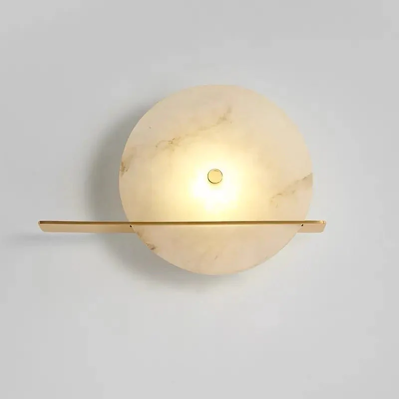 Alabaster Round Wall Sconce Lighting - Image 3