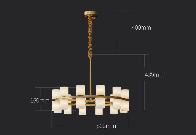 Alabaster Cylinder Chandelier - Image 11