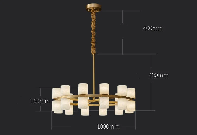 Alabaster Cylinder Chandelier - Image 12