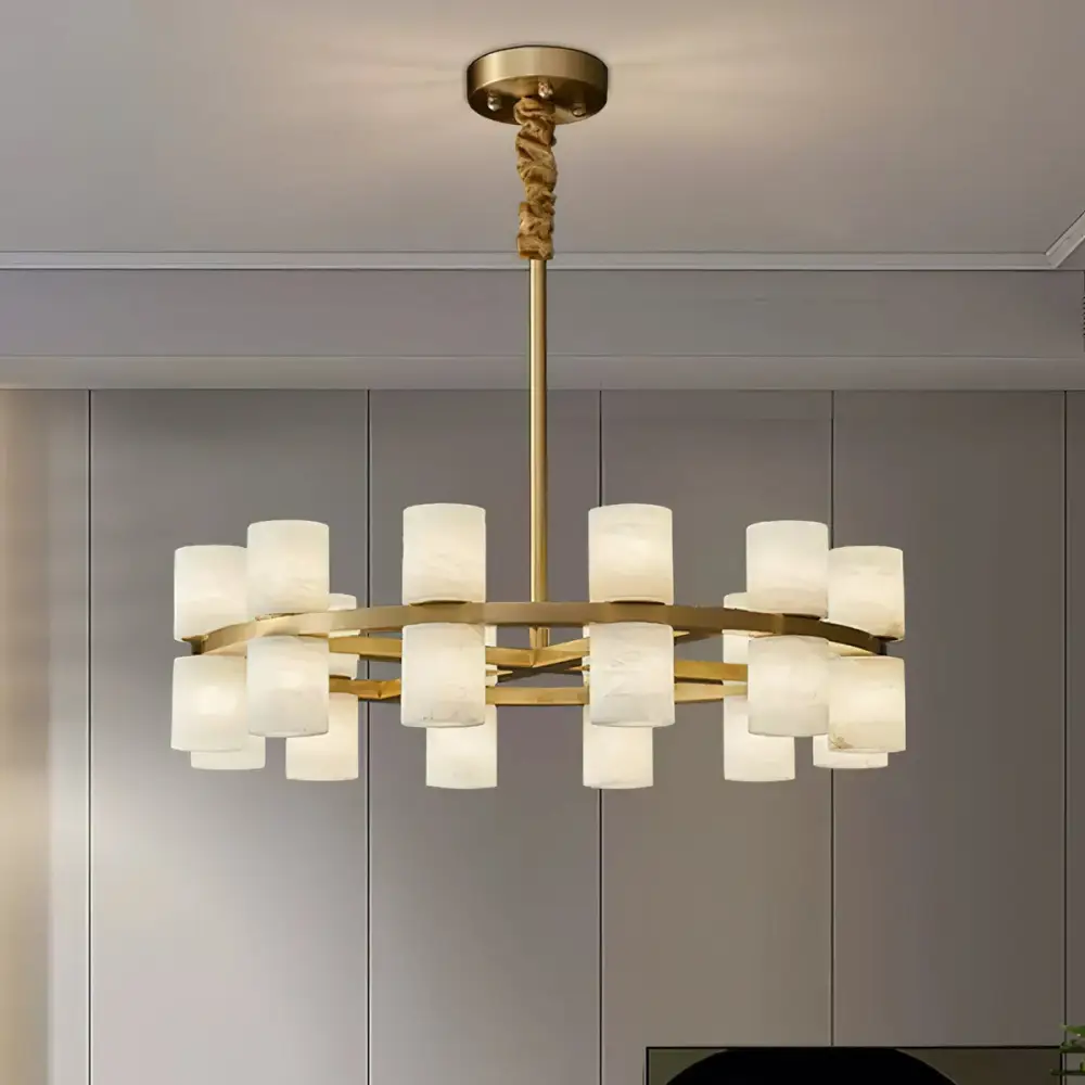 Alabaster Cylinder Chandelier - Image 13