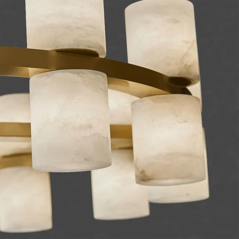 Alabaster Cylinder Chandelier - Image 3
