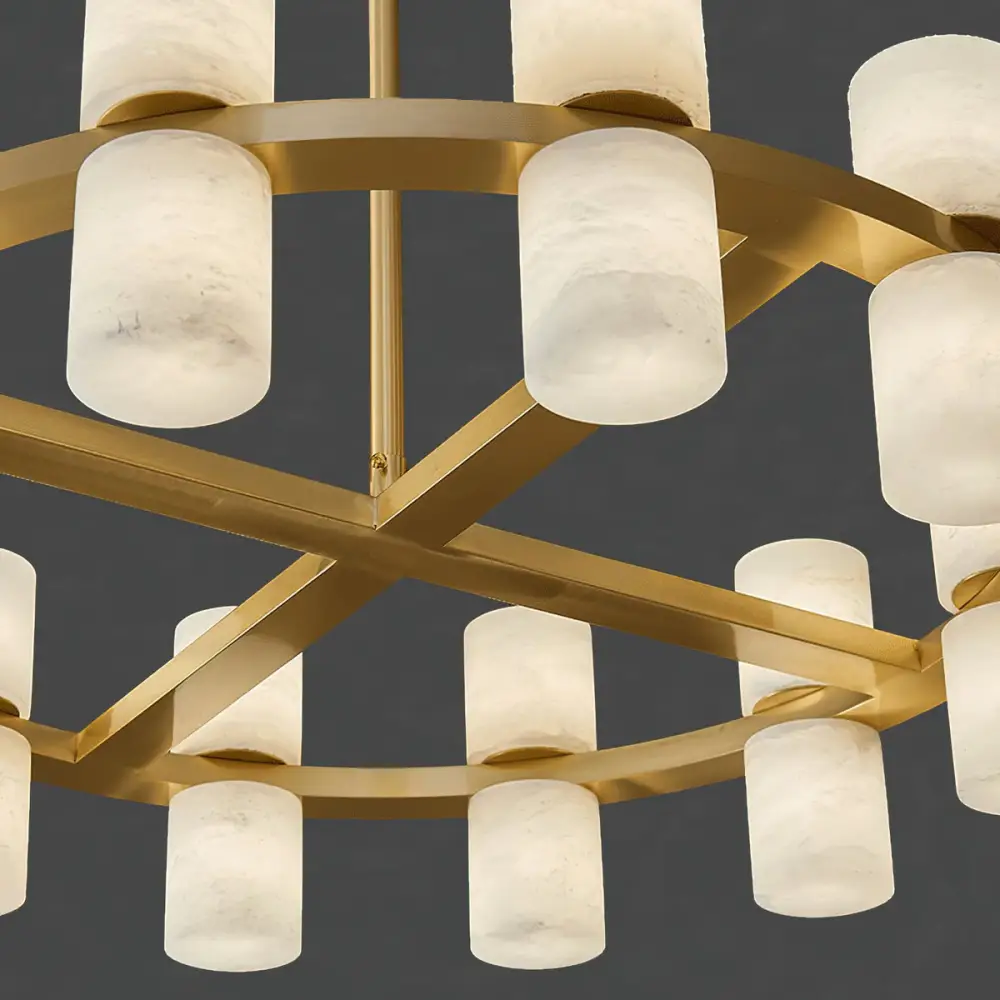 Alabaster Cylinder Chandelier - Image 4