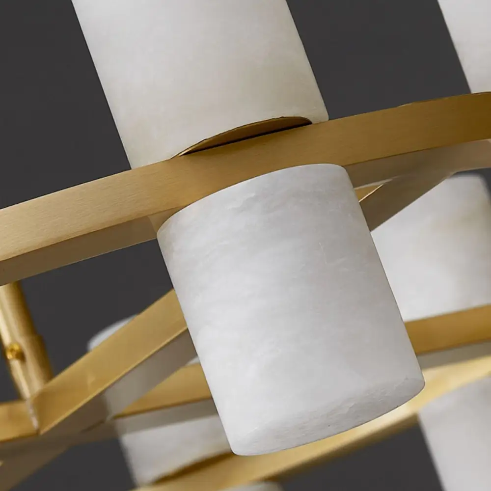 Alabaster Cylinder Chandelier - Image 6
