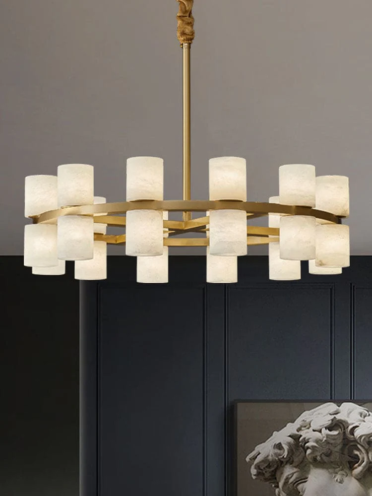 Alabaster Cylinder Chandelier - Image 7