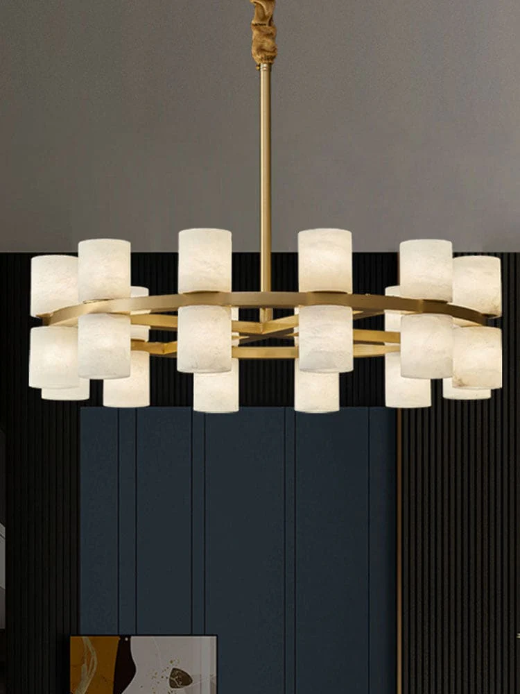 Alabaster Cylinder Chandelier - Image 8