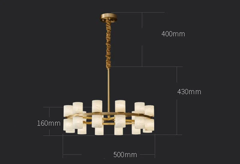 Alabaster Cylinder Chandelier - Image 9