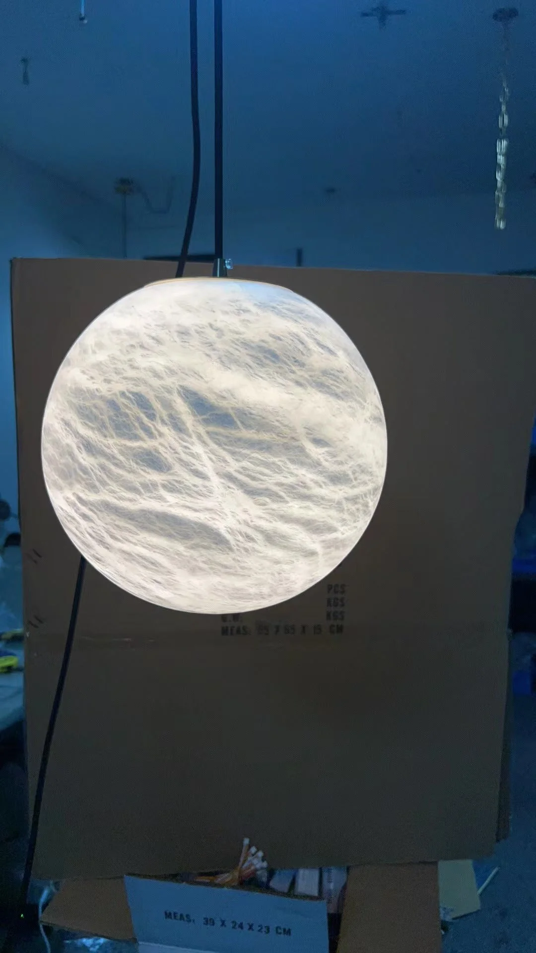 Alabaster Spherical Pendant Light - Image 3
