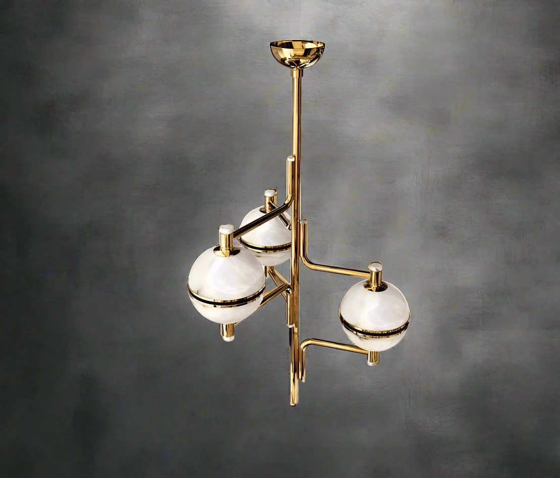 Alabaster Suspension Chandelier - Image 2
