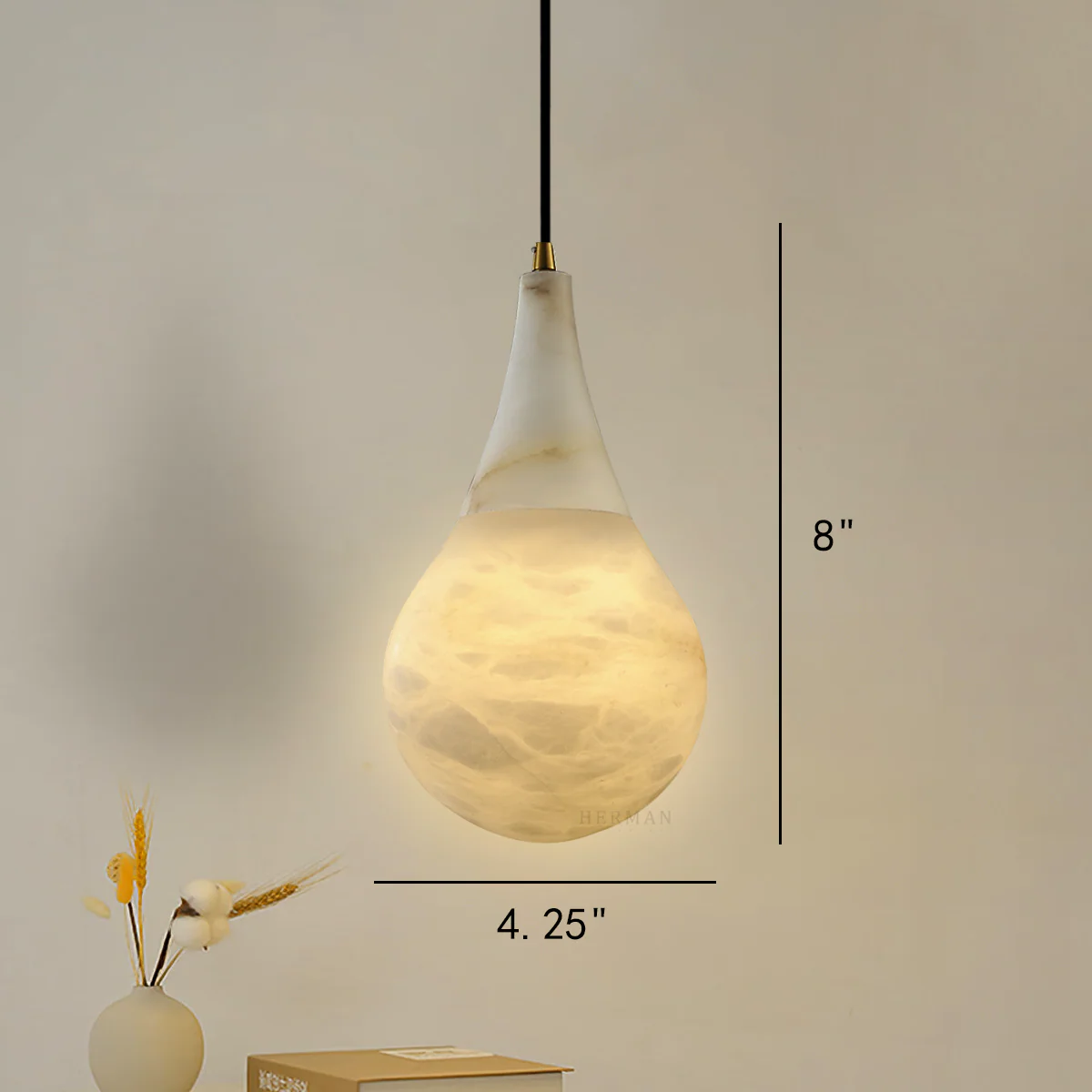 Alabaster Teardrop Single Pendant - Image 23