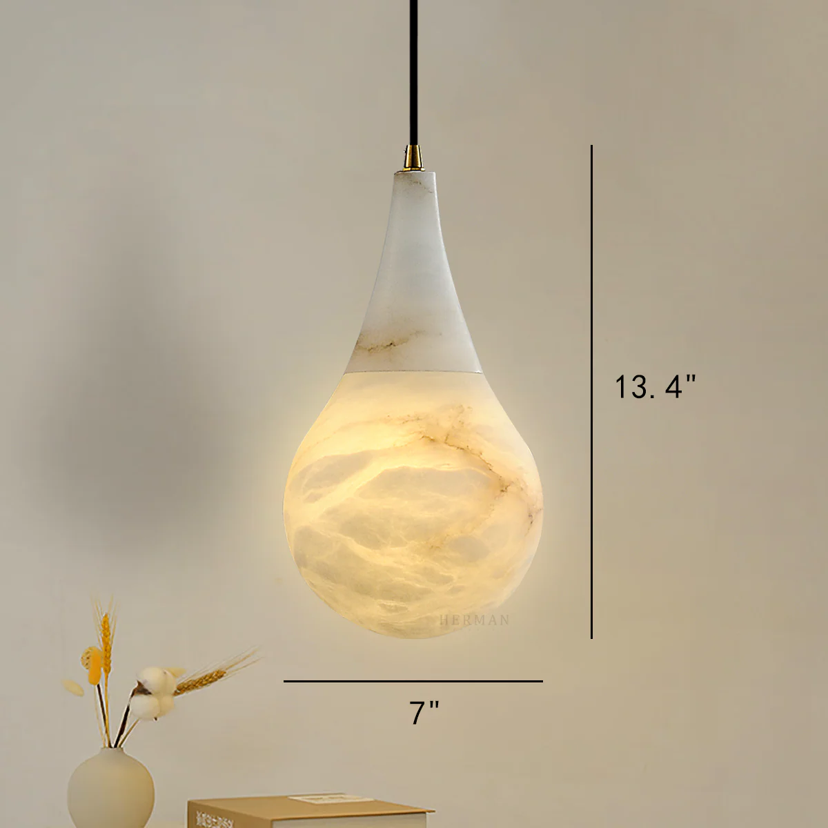 Alabaster Teardrop Single Pendant - Image 24