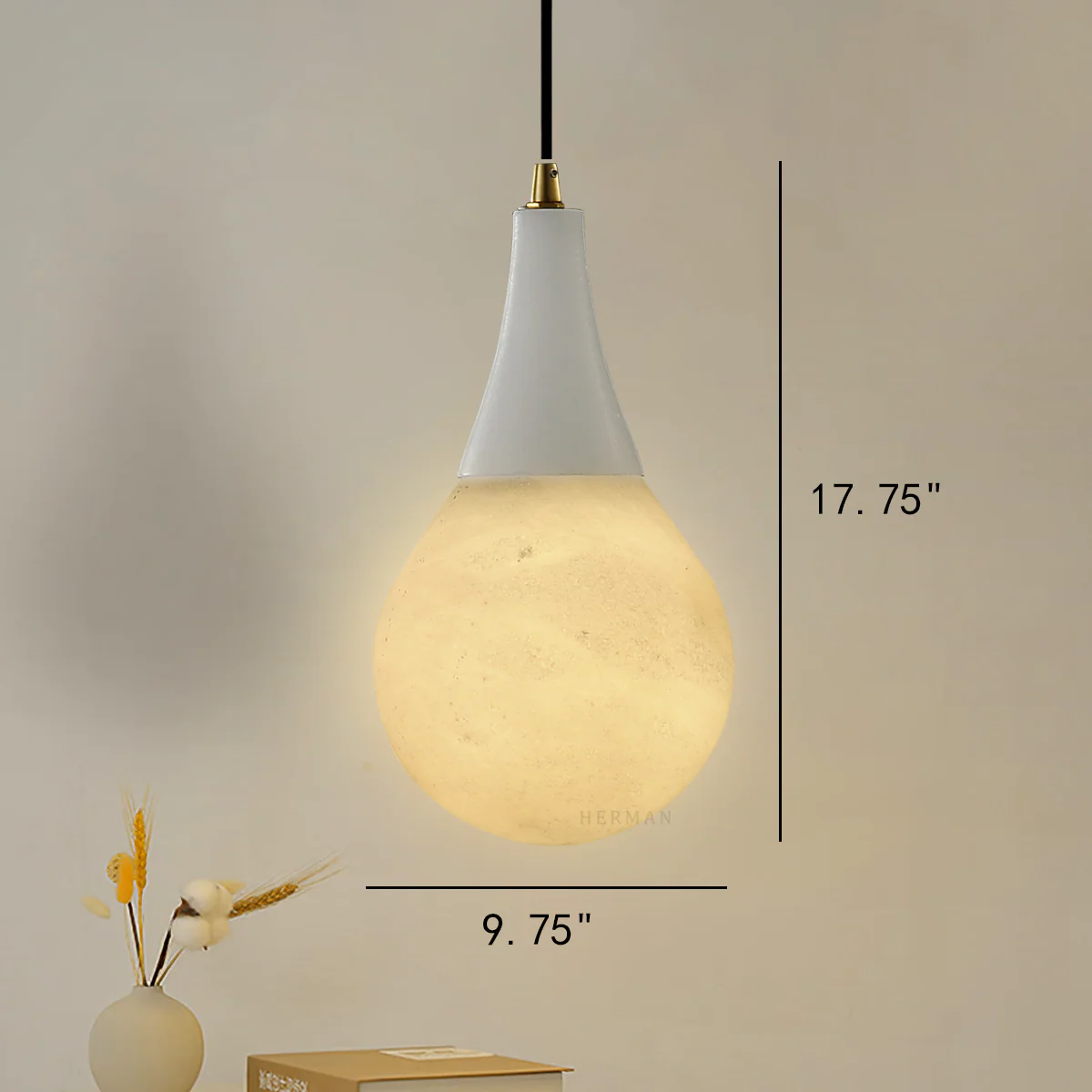 Alabaster Teardrop Single Pendant - Image 25