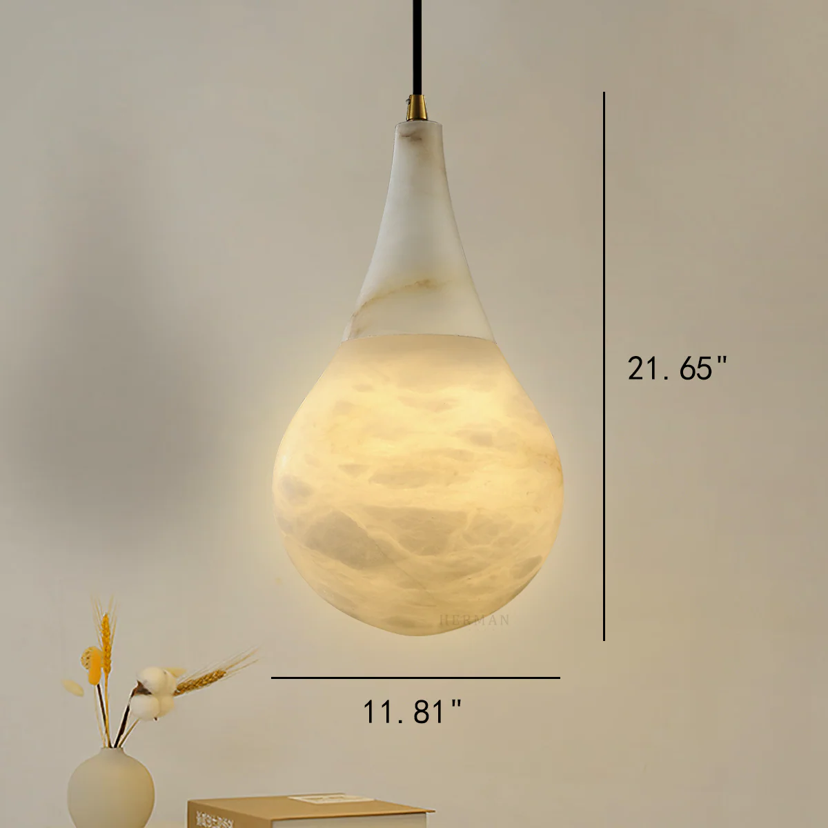 Alabaster Teardrop Single Pendant - Image 26