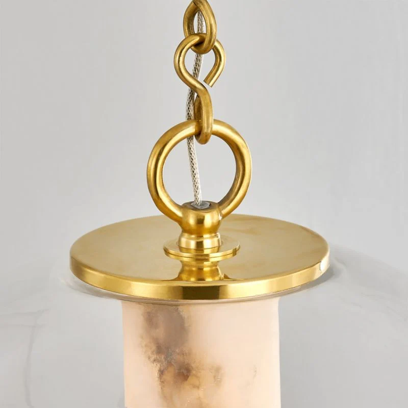 Alabaster Tube Glass Globe Pendant - Image 3