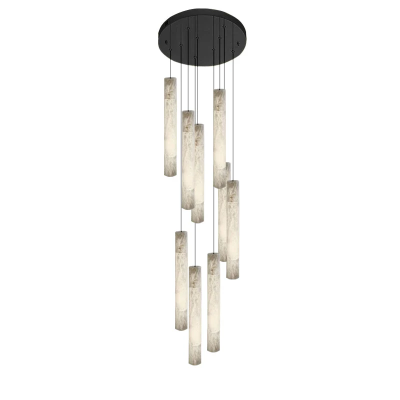 Alabaster Tube Staircase Chandelier - Image 13