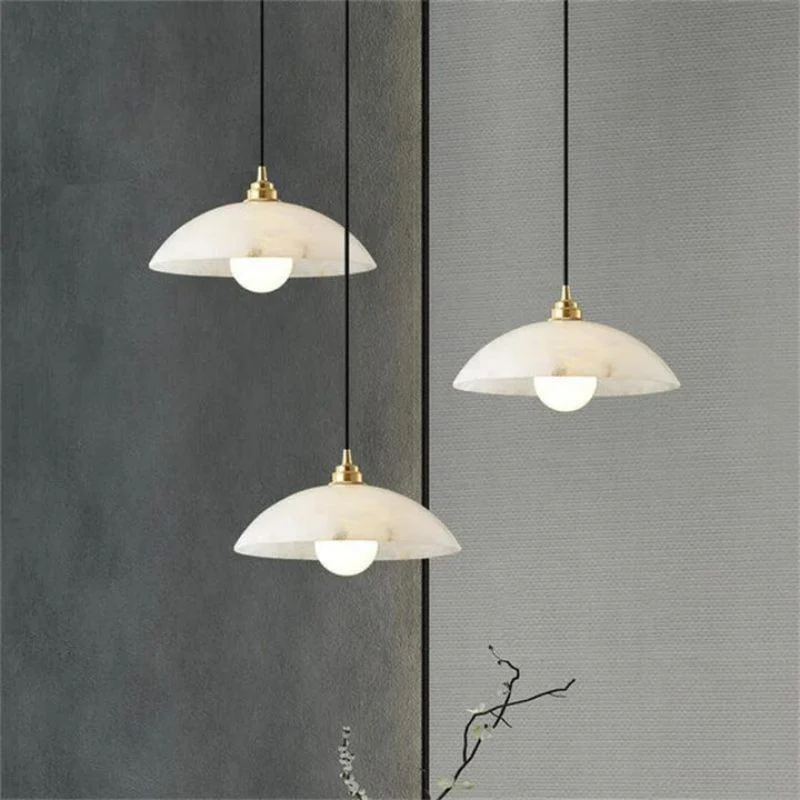 Alabaster Umbrella Pendant 11.8" D 15.7" D - Image 3