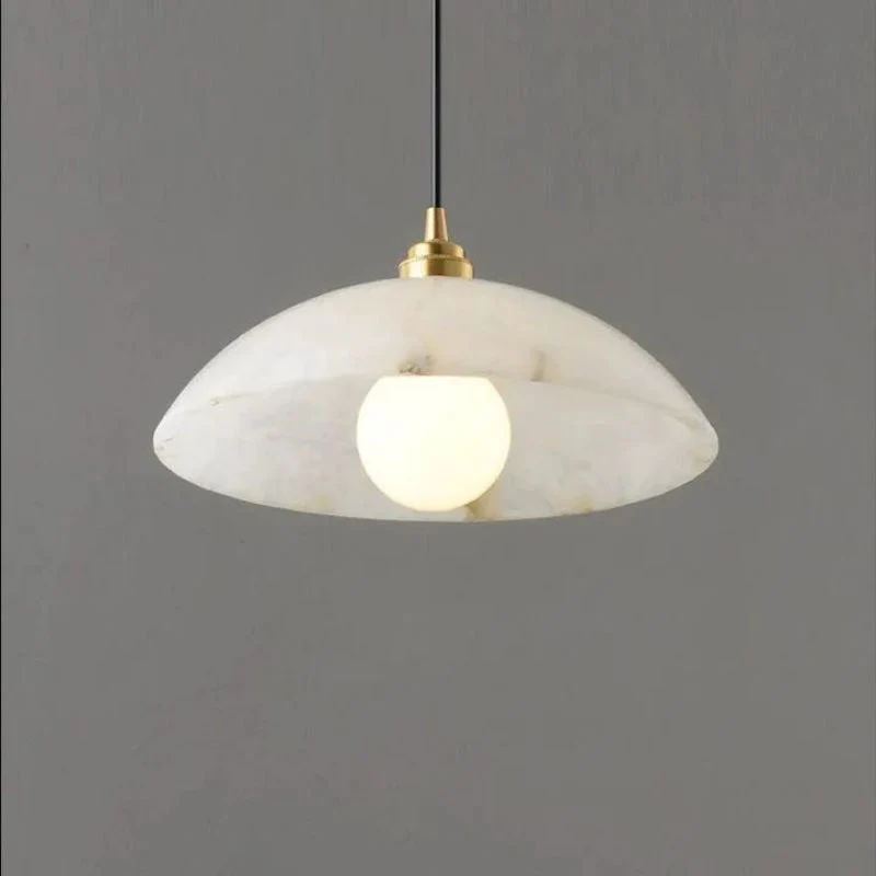 Alabaster Umbrella Pendant 11.8" D 15.7" D - Image 5