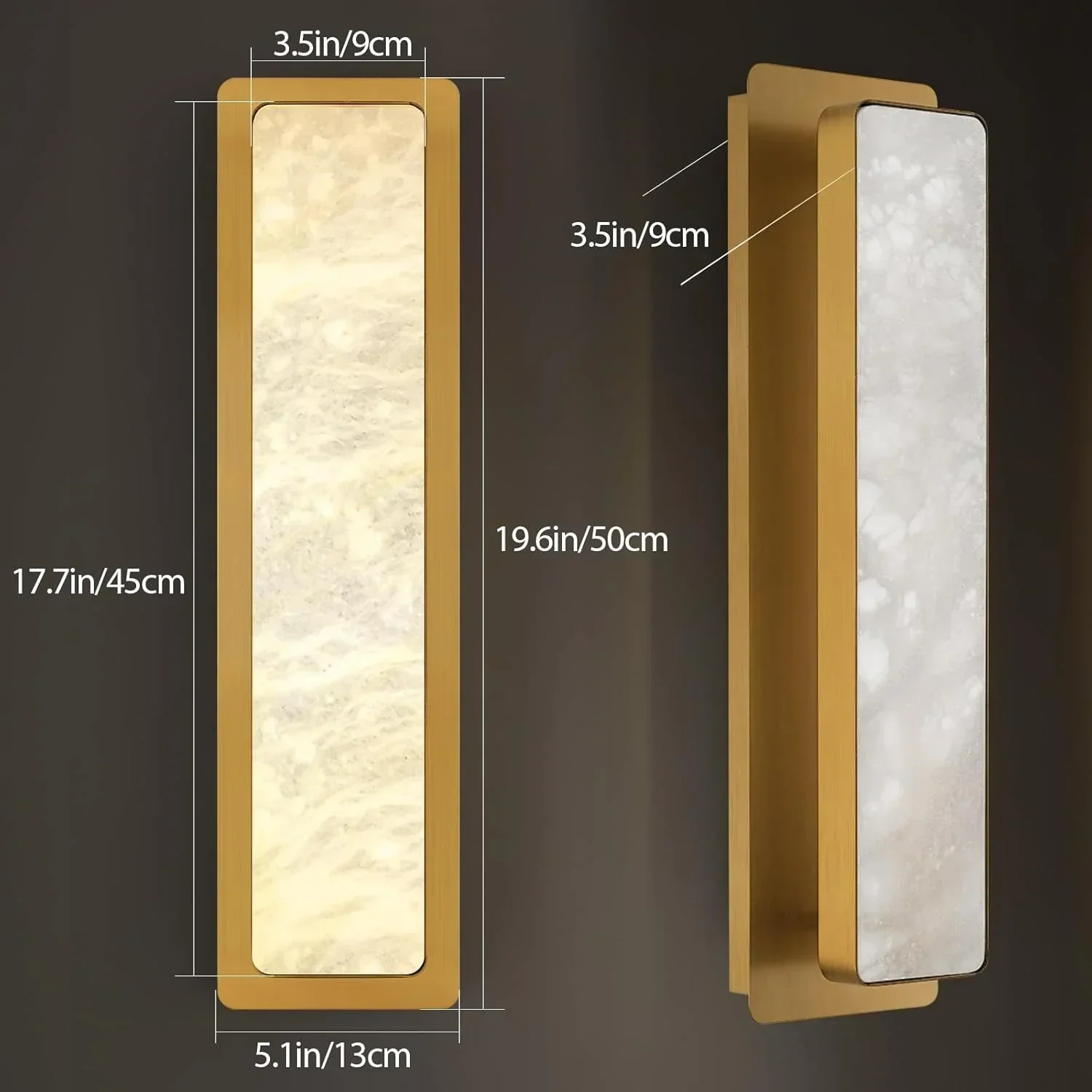 Melange Alabaster Rectangle Wall Sconces 20" - Image 11