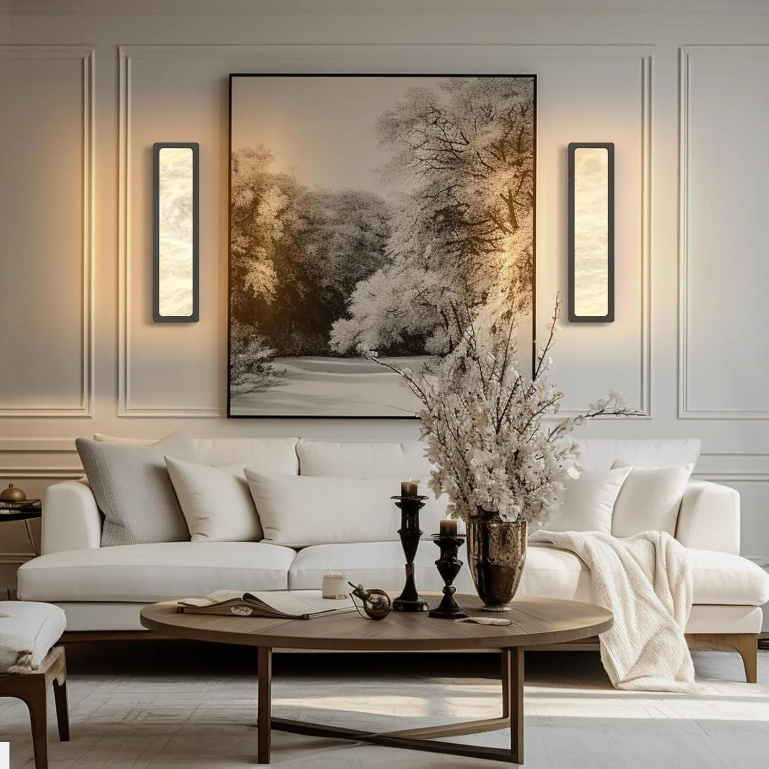 Melange Alabaster Rectangle Wall Sconces 20" - Image 14