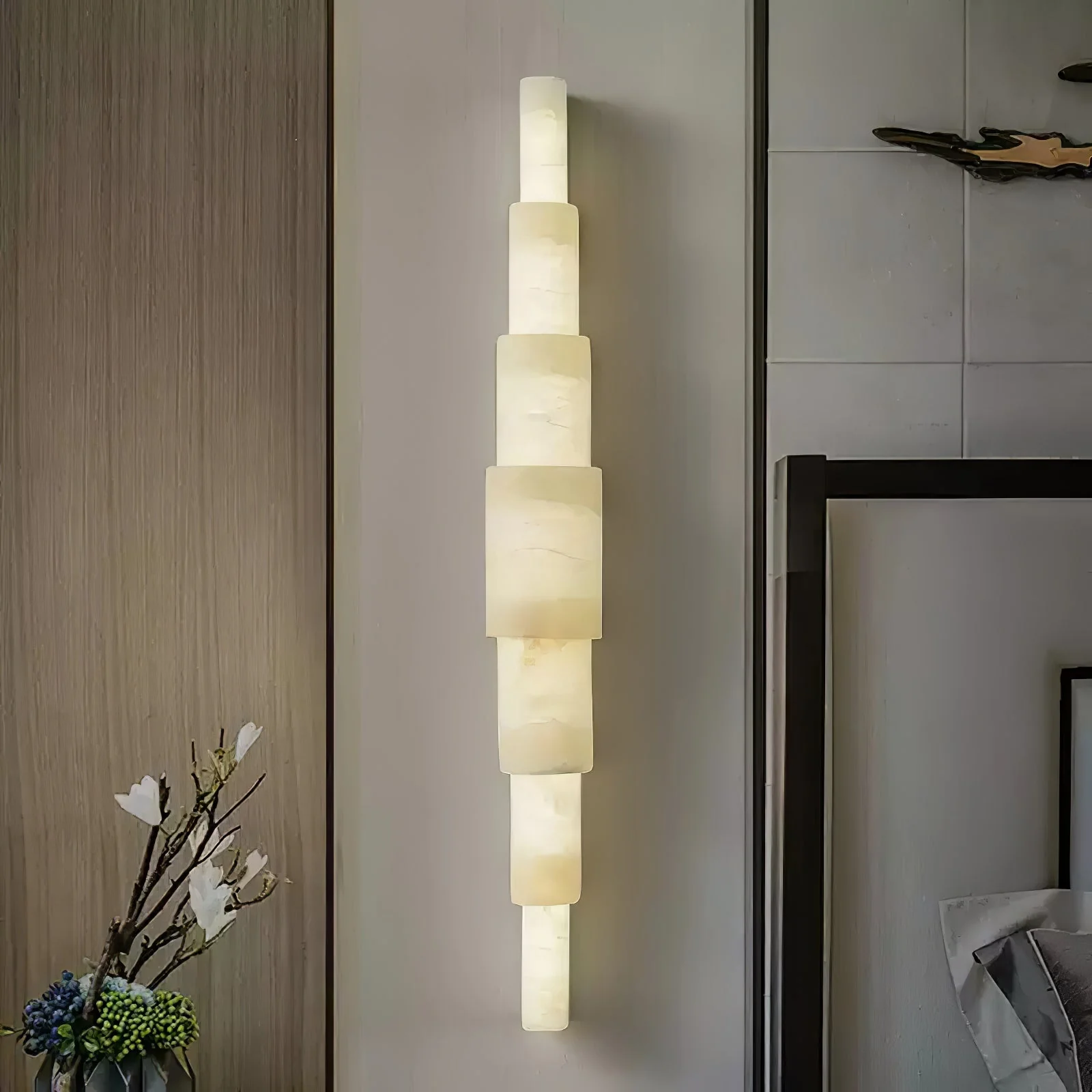 Alba Cascade Alabaster Wall Sconce - Image 3
