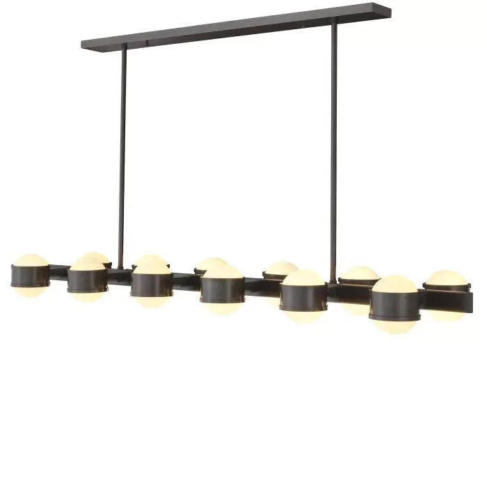 Aldo Modern Chandelier - (Bronze Highlight Finish | White Glass) - Image 3