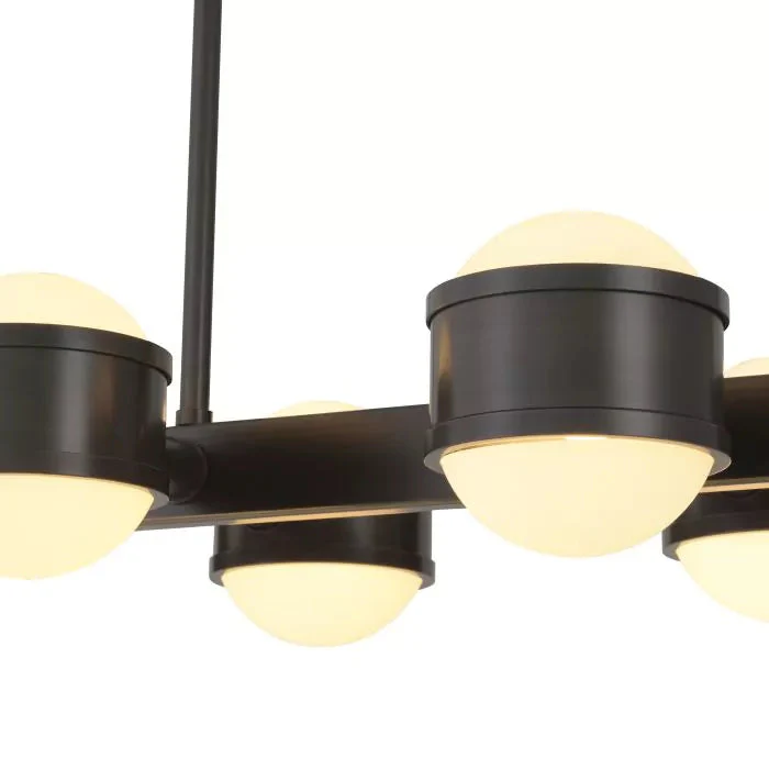 Aldo Modern Chandelier - (Bronze Highlight Finish | White Glass) - Image 4