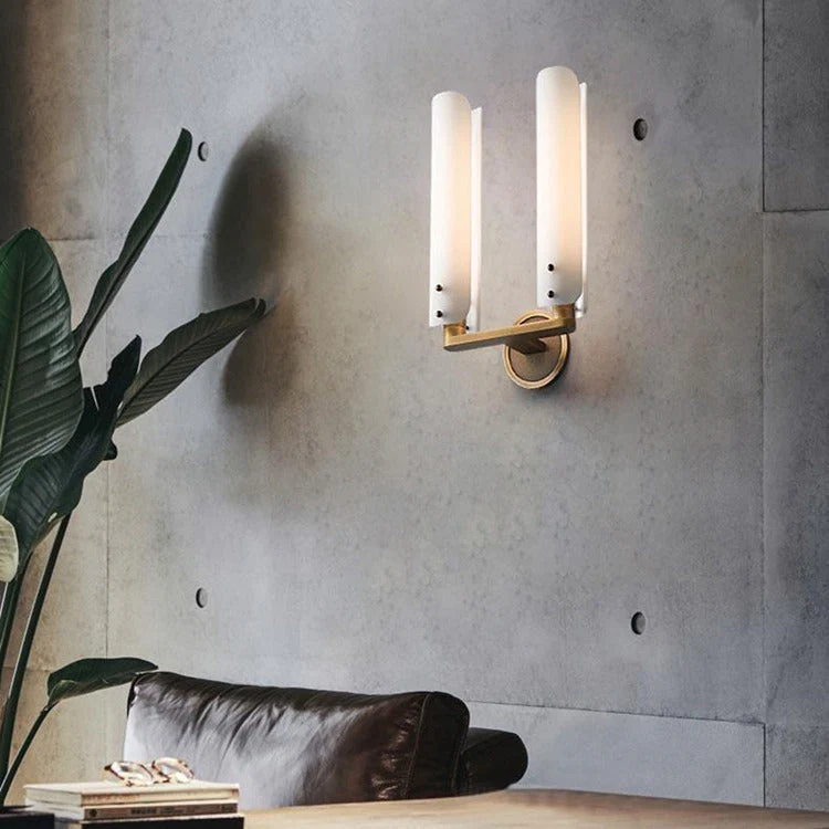 Ale White Shade 2-Head Wall Sconce 16"H - Image 2