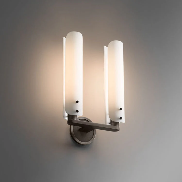 Ale White Shade 2-Head Wall Sconce 16"H - Image 3