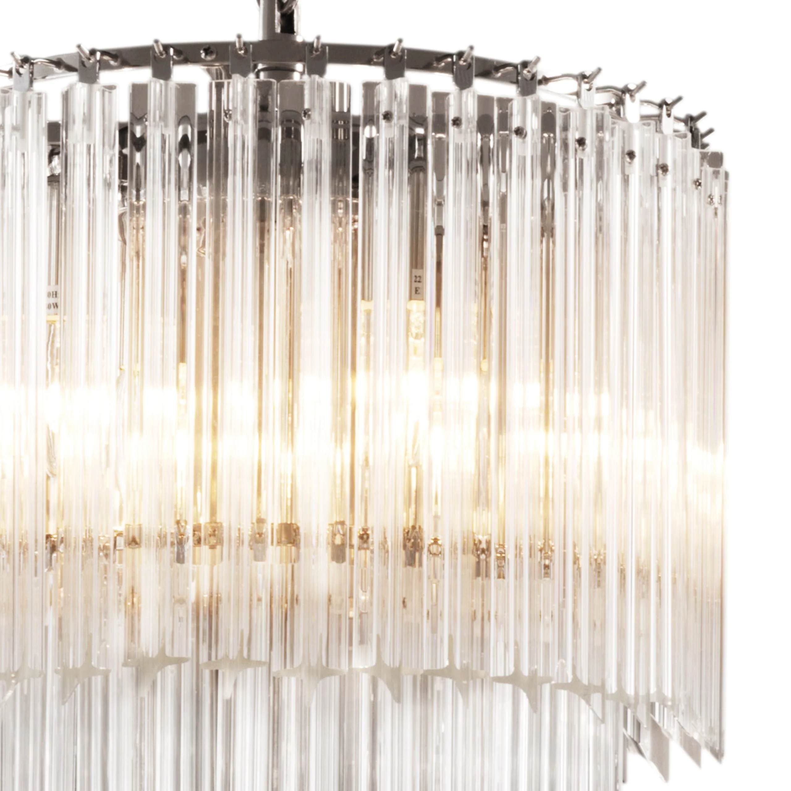 Alpina Modern Glass Chandelier - [Nickel] - Image 2