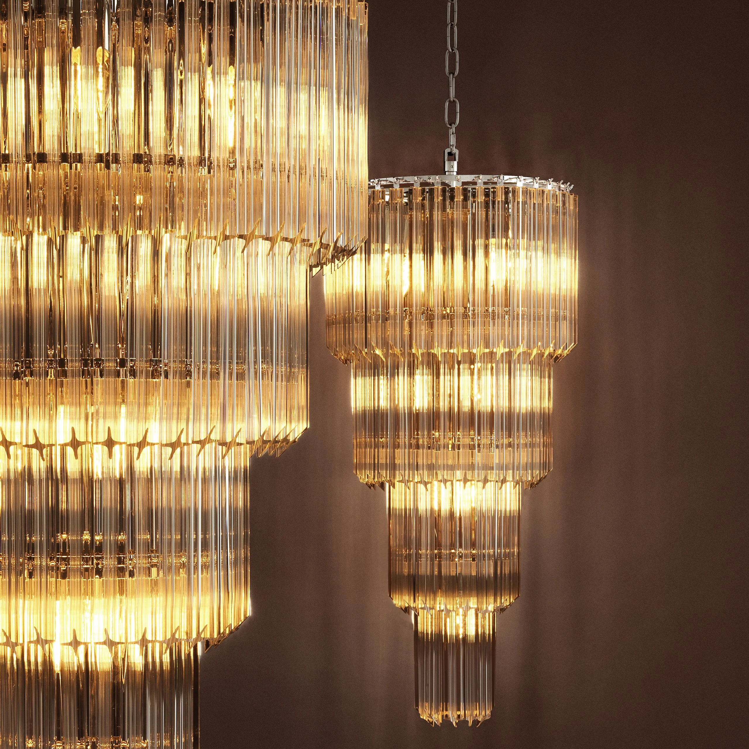 Alpina Modern Glass Chandelier - [Nickel] - Image 3