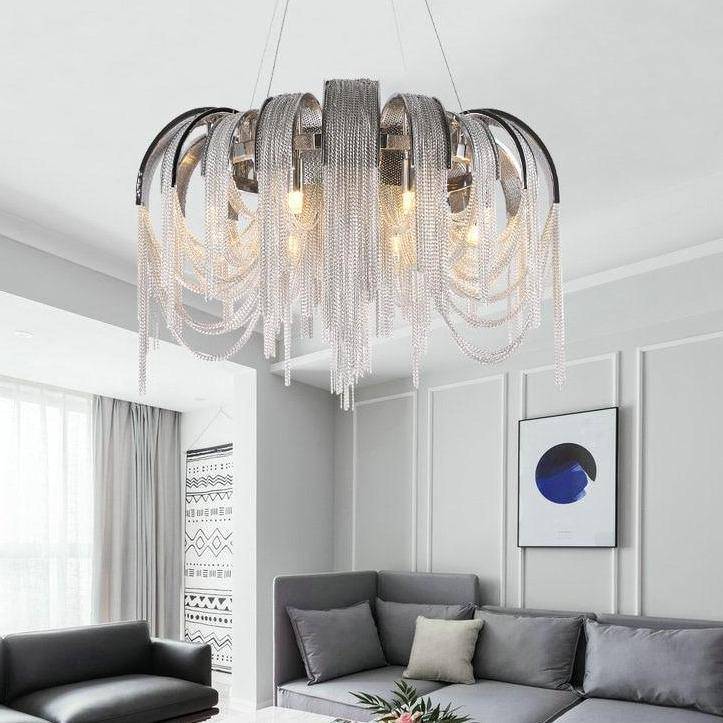 Cadena Aluminum Chain Tassel Chandelier - Image 2