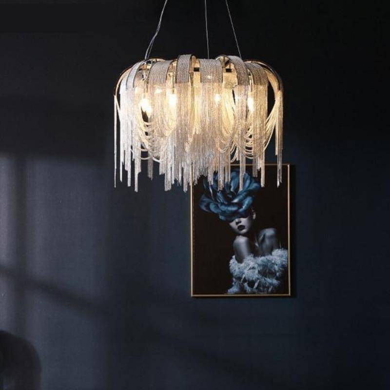 Cadena Aluminum Chain Tassel Chandelier - Image 3